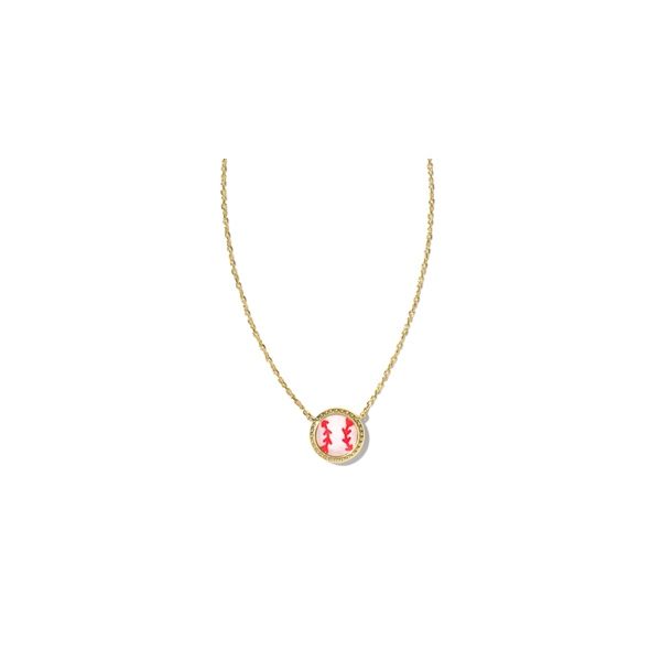 Kendra Scott Baseball Short Pendant Necklace Gold Ivory Mother Of Pearl Krekeler Jewelers Farmington, MO