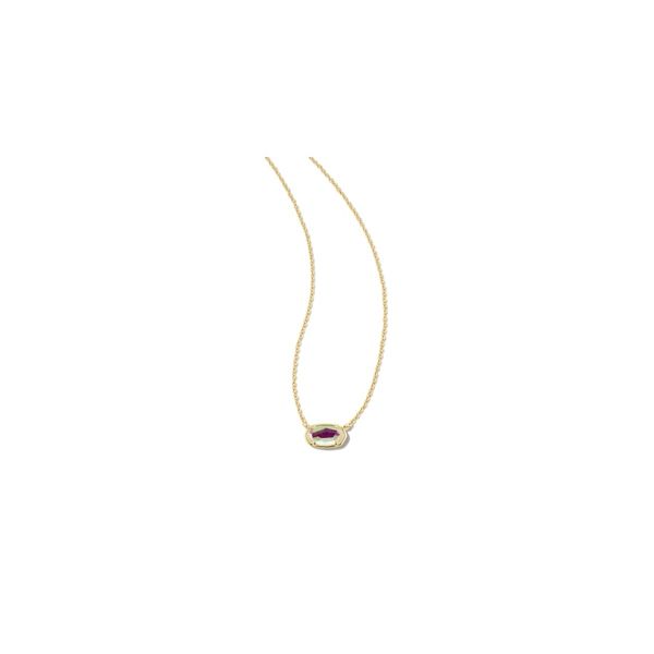 Kendra Scott Grayson Stone Pendant Necklace Gold Dichroic Glass Krekeler Jewelers Farmington, MO