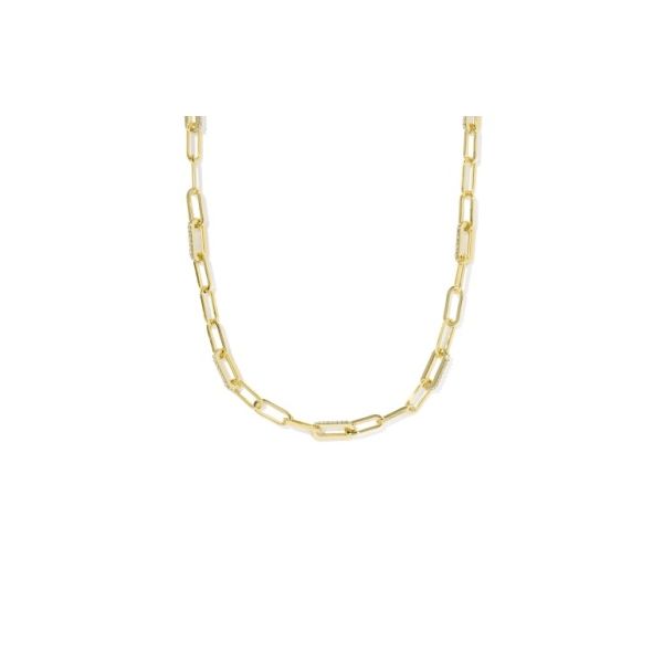 Kendra Scott Bella Chain Necklace Gold White Cz Krekeler Jewelers Farmington, MO