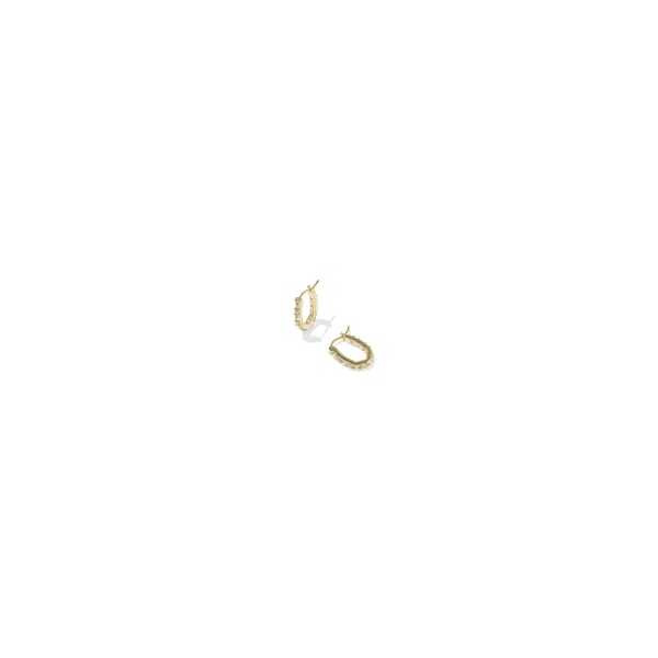 Kendra Scott Fate Huggie Earrings Goldtone White CZ Krekeler Jewelers Farmington, MO