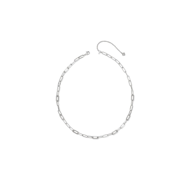Kendra Scott Bella Chain Necklace Silver White CZ Krekeler Jewelers Farmington, MO