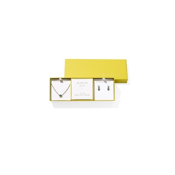 Kendra Scott Cailin Birthstone Gift Set Gold Aqua Crystal Krekeler Jewelers Farmington, MO