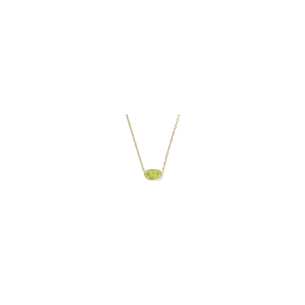 Kendra Scott Elisa Luxe Chain Necklace Gold-tone Green Krekeler Jewelers Farmington, MO