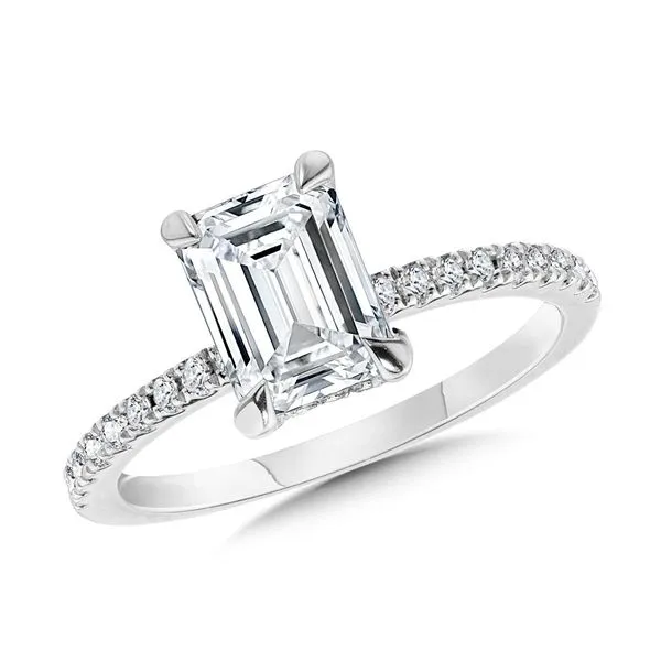 14K Lab Grown Emerald Cut Center Diamond Engagement Ring Kiefer Jewelers Lutz, FL