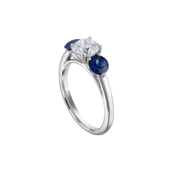 14KW Diamond and Sapphire 3-Stone Ring Kiefer Jewelers Lutz, FL