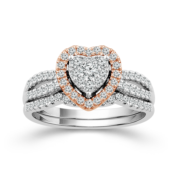 10KWR Diamond Heart Shaped Engagement Ring with Matching Band Kiefer Jewelers Lutz, FL