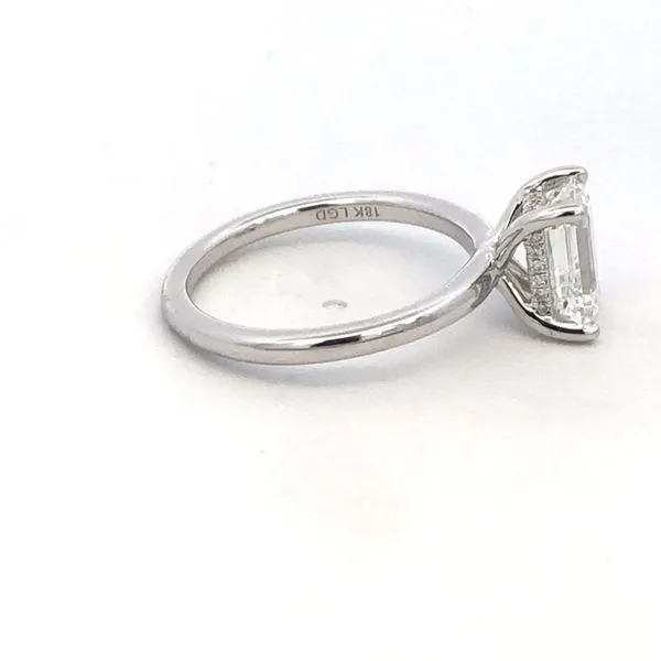 18KW 2.06CTW Hidden Halo Lab Grown Emerald Cut Diamond Engagement Ring Image 3 Kiefer Jewelers Lutz, FL