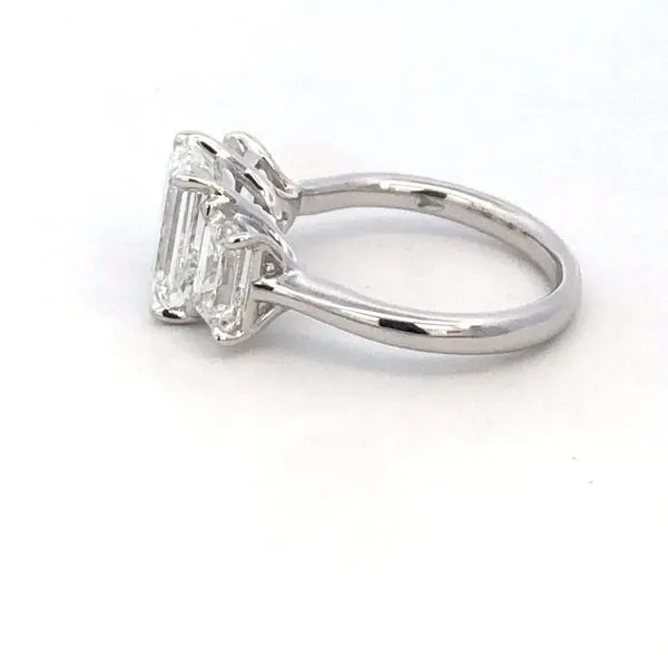 18KW 5.09CTW Three Stone Lab Grown Emerald Cut Diamond Engagement Ring Image 4 Kiefer Jewelers Lutz, FL