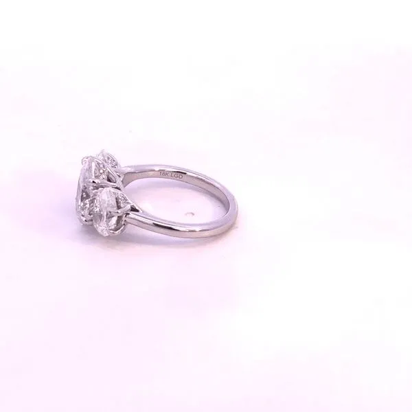 18KW 5.13CTW Three Stone Oval Lab Grown Diamond Ring Image 4 Kiefer Jewelers Lutz, FL