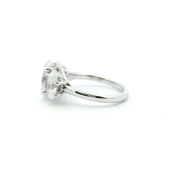 18KW 5.13CTW Three Stone Oval Lab Grown Diamond Ring Image 4 Kiefer Jewelers Lutz, FL