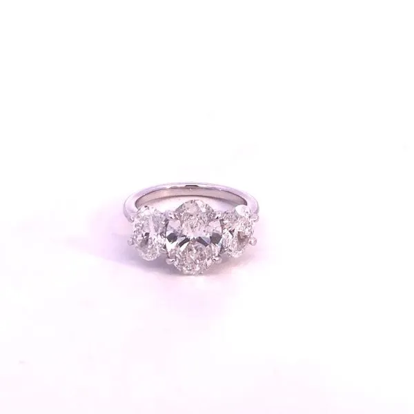 18KW 5.13CTW Three Stone Oval Lab Grown Diamond Ring Kiefer Jewelers Lutz, FL
