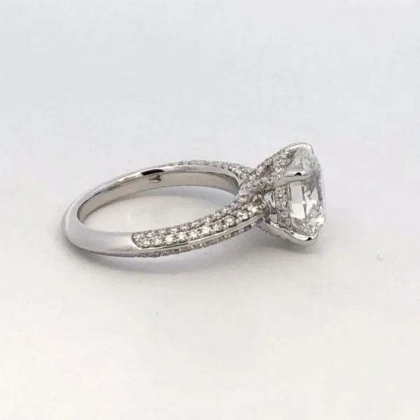 18 Karat White Gold Lab Grown 4.85 Carat Total Weight Diamond Engagement Ring. Image 3 Kiefer Jewelers Lutz, FL
