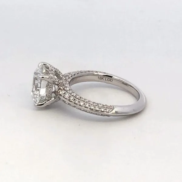 18 Karat White Gold Lab Grown 4.85 Carat Total Weight Diamond Engagement Ring. Image 4 Kiefer Jewelers Lutz, FL