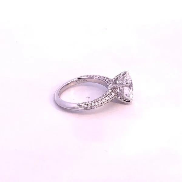 18 Karat White Gold Lab Grown 4.85 Carat Total Weight Diamond Engagement Ring. Image 3 Kiefer Jewelers Lutz, FL