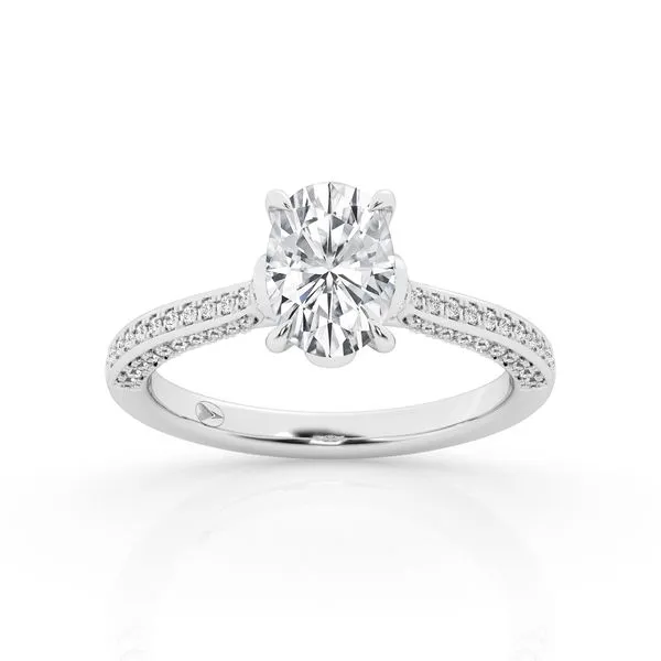 18KW 1.93CTW Oval Cut Lab Grown Engagement Ring Kiefer Jewelers Lutz, FL