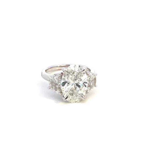 14KW 6.68CTW Lab Grown Oval Three Stone Diamond Engagement Ring Kiefer Jewelers Lutz, FL