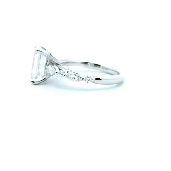 18KW 3.66CTW Emerald Cut Lab Grown Diamond Engagement Ring Image 4 Kiefer Jewelers Lutz, FL
