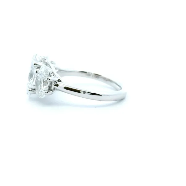 18KW 5.09CTW Three Stone Oval Lab Grown Diamond Ring Image 4 Kiefer Jewelers Lutz, FL