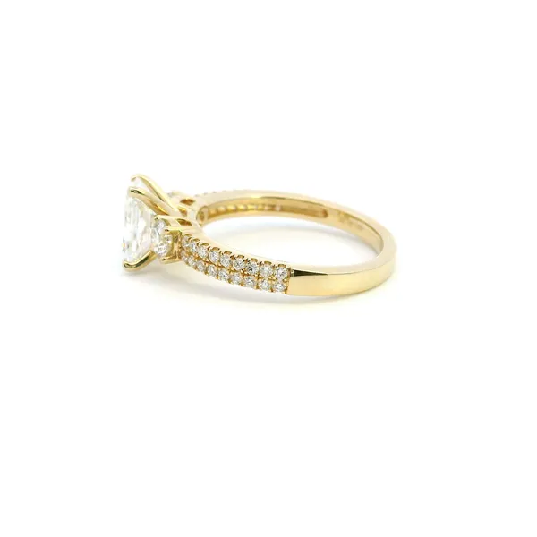 14KY Lab Grown Radiant Diamond Three Stone Engagement Ring Image 4 Kiefer Jewelers Lutz, FL