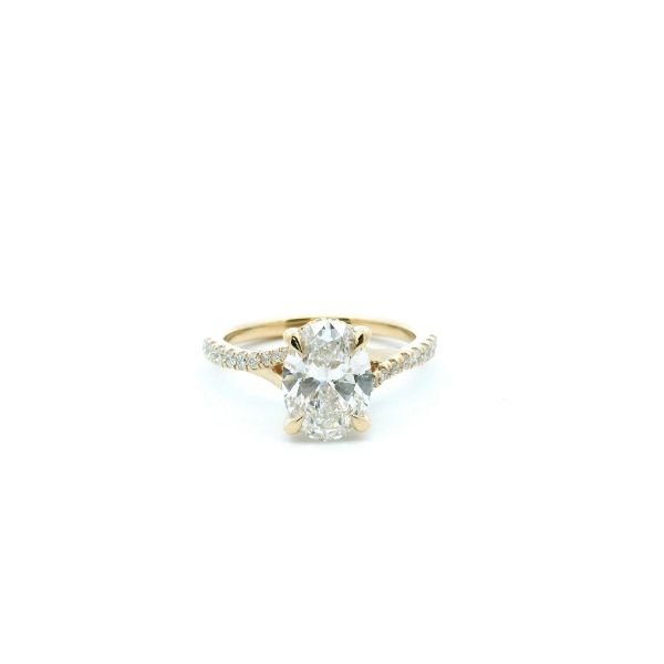 14KY 2.26CTW Lab-Grown Oval Spilt Shank Engagement Ring Kiefer Jewelers Lutz, FL