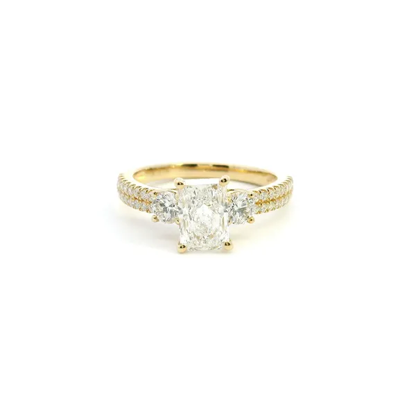 14KY Lab Grown Radiant Diamond Three Stone Engagement Ring Kiefer Jewelers Lutz, FL