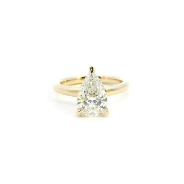 14KY Lab Grown Pear Shaped Diamond Solitaire Engagement Ring Kiefer Jewelers Lutz, FL