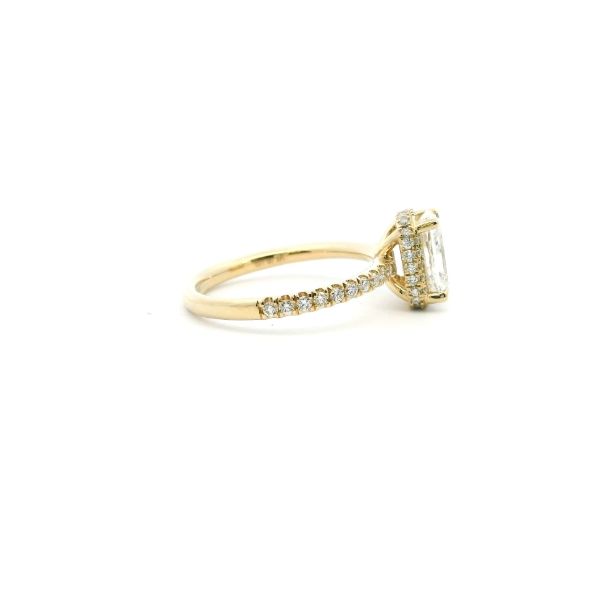 14KY Lab-Grown 1.90CTW Radiant Cut Halo Engagement Ring Image 3 Kiefer Jewelers Lutz, FL