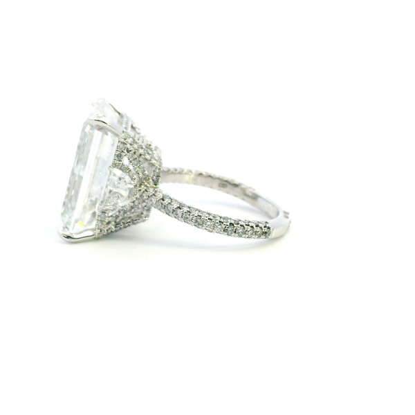 18KW Lab Grown 18.39CTW Emerald Cut Diamond Engagement Ring Image 4 Kiefer Jewelers Lutz, FL