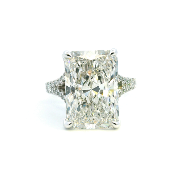 14KW 11.49CTW Lab Grown Radiant Cut Split Shank Engagement Ring Kiefer Jewelers Lutz, FL