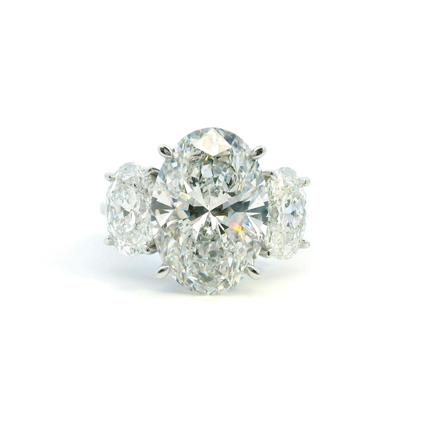 18KW 10.45CTW Lab Grown Three Stone Oval Diamond Ring Kiefer Jewelers Lutz, FL