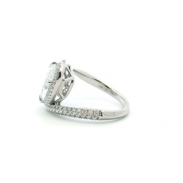 14KW 4.75CTW Lab Grown Oval Diamond Freeform Style Engagement Ring Image 4 Kiefer Jewelers Lutz, FL
