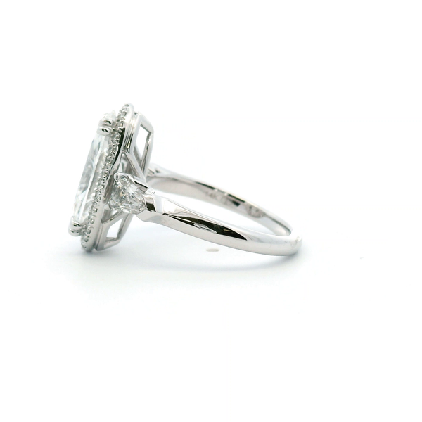 14KW 3.75ctw Lab Grown Moval Halo Engagement Ring Image 4 Kiefer Jewelers Lutz, FL