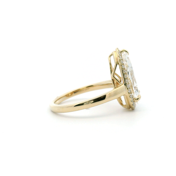 14KY 3.2CTW Lab Grown Pear Shape Diamond Halo Engagement Ring Image 3 Kiefer Jewelers Lutz, FL