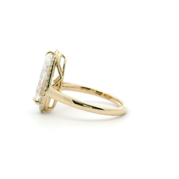14KY 3.2CTW Lab Grown Pear Shape Diamond Halo Engagement Ring Image 4 Kiefer Jewelers Lutz, FL
