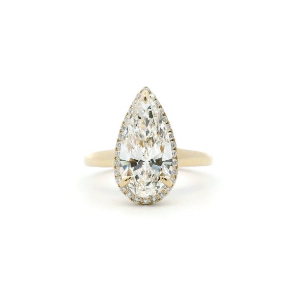 14KY 3.2CTW Lab Grown Pear Shape Diamond Halo Engagement Ring Kiefer Jewelers Lutz, FL