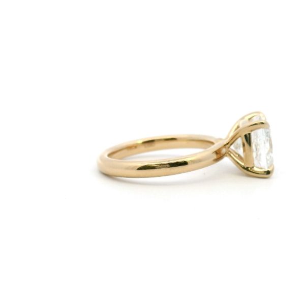 14KY Lab Grown 4.12CT Cushion Cut Diamond Solitaire Engagement Ring Image 3 Kiefer Jewelers Lutz, FL