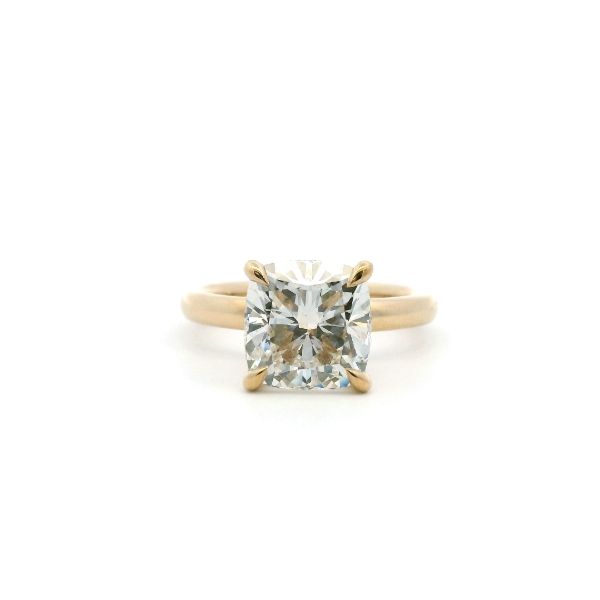 14KY Lab Grown 4.12CT Cushion Cut Diamond Solitaire Engagement Ring Kiefer Jewelers Lutz, FL