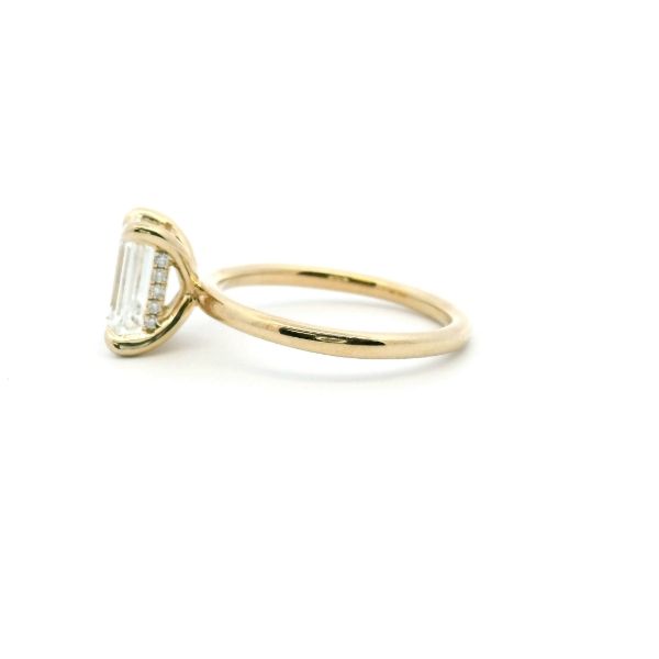 14KY 2.10CT Lab Grown Emerald Cut Hidden Halo Solitaire Engagement Ring Image 4 Kiefer Jewelers Lutz, FL
