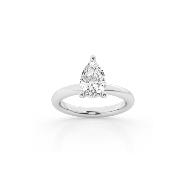 14KW 4CT Lab Grown Pear Cut Diamond Solitaire Engagement Ring Kiefer Jewelers Lutz, FL