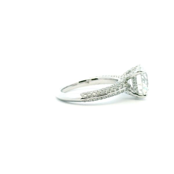 18 Karat White Gold Lab Grown 4.69 Carat Total Weight Diamond Engagement Ring. Image 3 Kiefer Jewelers Lutz, FL