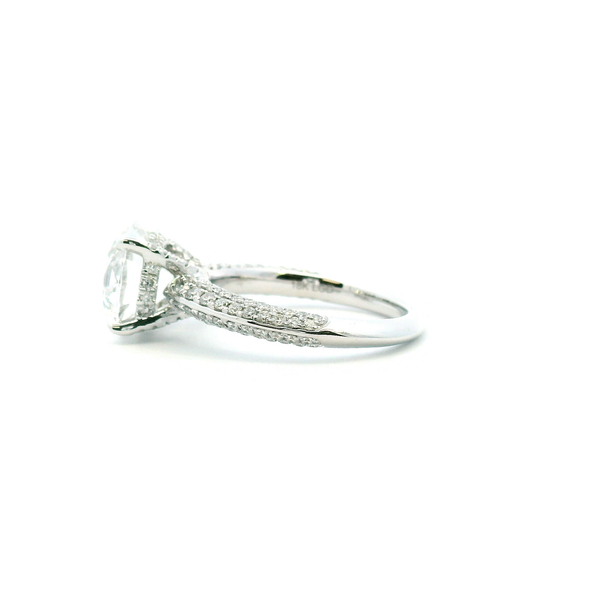 18 Karat White Gold Lab Grown 4.69 Carat Total Weight Diamond Engagement Ring. Image 4 Kiefer Jewelers Lutz, FL