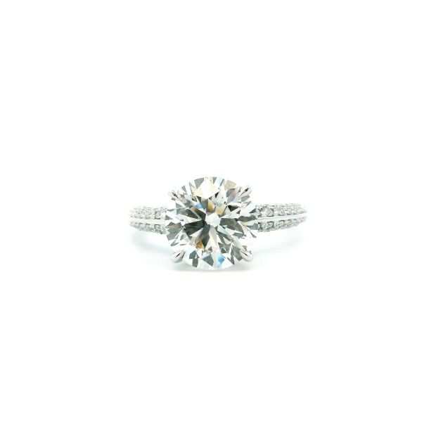 18 Karat White Gold Lab Grown 4.69 Carat Total Weight Diamond Engagement Ring. Kiefer Jewelers Lutz, FL