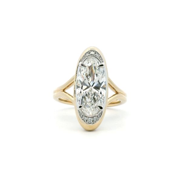 14KY 3.16CT Lab Grown Moval Engagement Ring Kiefer Jewelers Lutz, FL