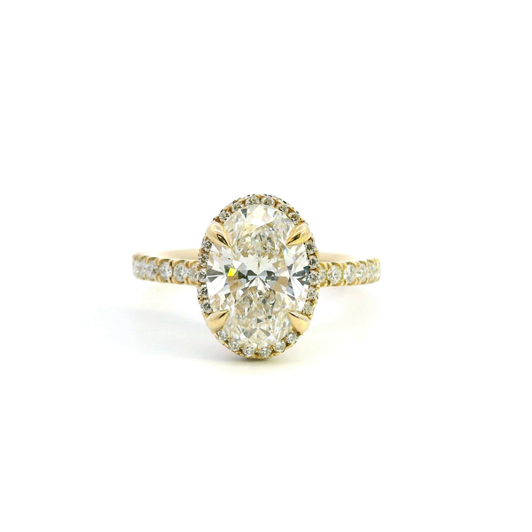14KY 2.99CTW Lab Grown Oval Halo Engagement Ring Kiefer Jewelers Lutz, FL