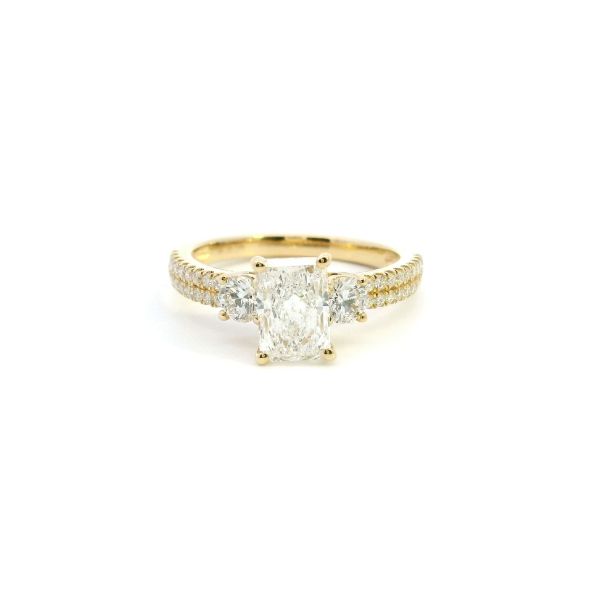 14KY Lab Grown Radiant Diamond Three Stone Engagement Ring Kiefer Jewelers Lutz, FL