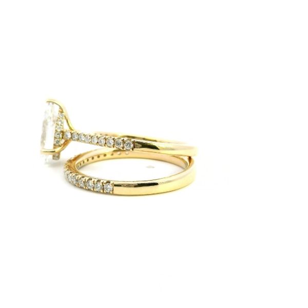 14KY 2.03CTW Lab Grown Pear Shape Diamond Engagement Ring Set Image 4 Kiefer Jewelers Lutz, FL