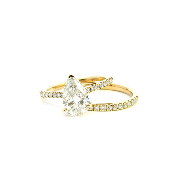 14KY 2.03CTW Lab Grown Pear Shape Diamond Engagement Ring Set Kiefer Jewelers Lutz, FL