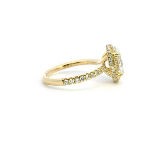 14KY 2.99CTW Lab Grown Oval Halo Engagement Ring Image 3 Kiefer Jewelers Lutz, FL