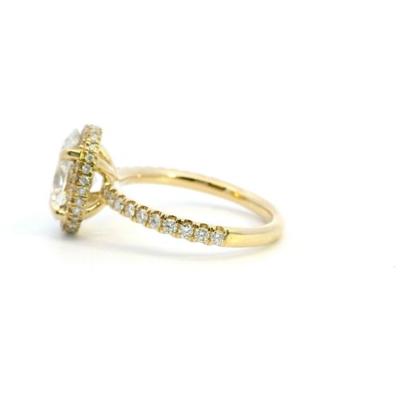 14KY 2.99CTW Lab Grown Oval Halo Engagement Ring Image 4 Kiefer Jewelers Lutz, FL