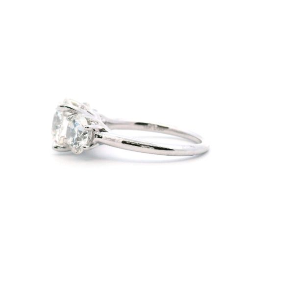 18KW 5.14CTW Three Stone Round Lab Grown Diamond Ring Image 3 Kiefer Jewelers Lutz, FL
